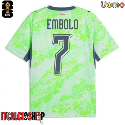 Svizzera Breel Embolo #7 Seconda Maglia Mondiali 2026 Manica Corta